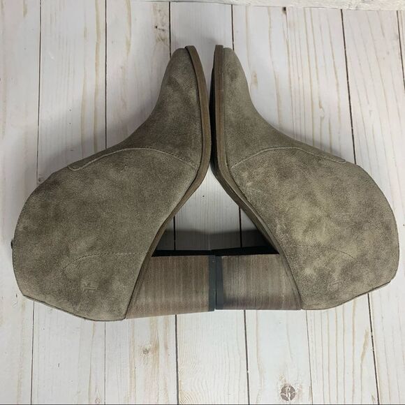 Frye Nora Zip Short Boots Elephant Grey Soft Oiled Suede - Picture 7 of 15